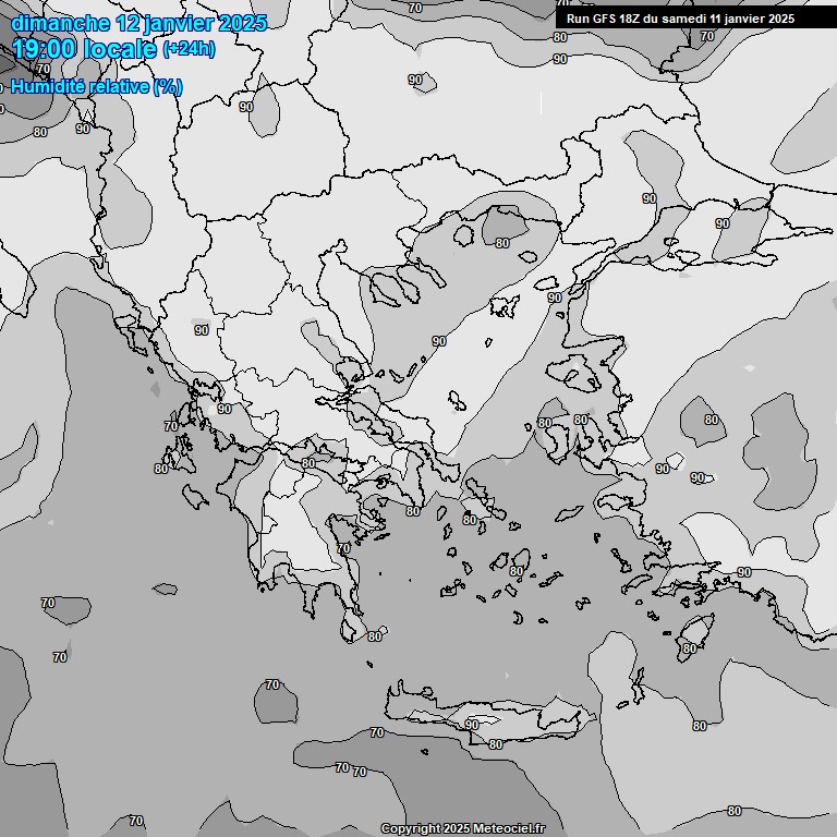 Modele GFS - Carte prvisions 