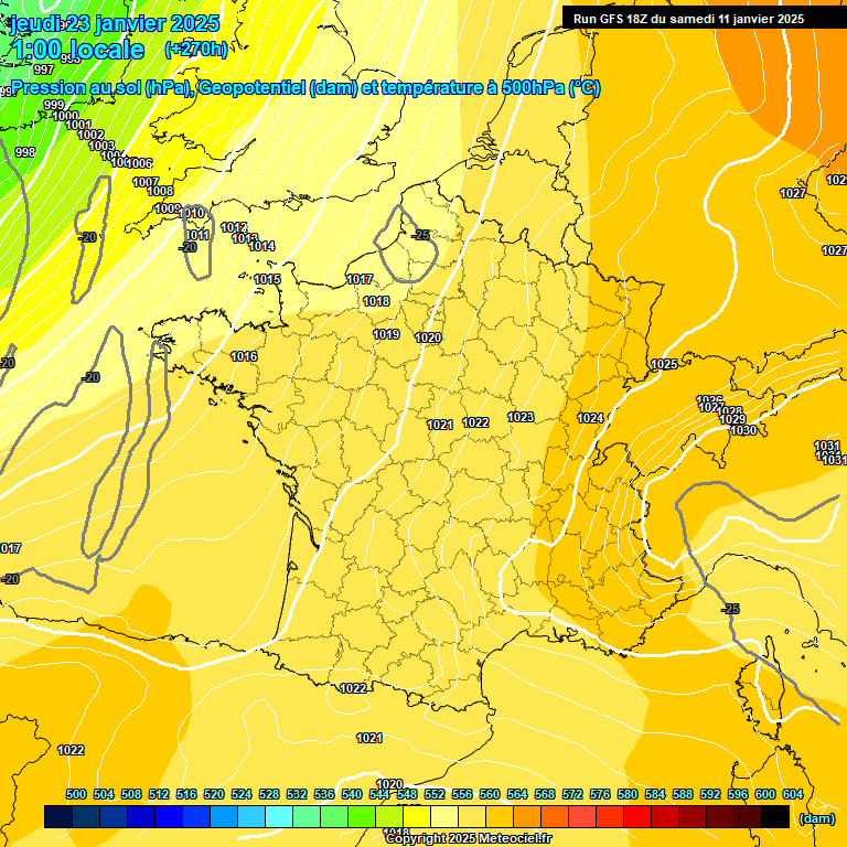 Modele GFS - Carte prvisions 