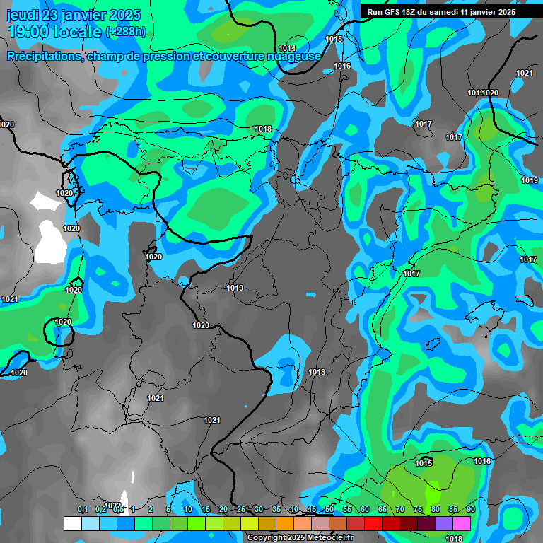 Modele GFS - Carte prvisions 