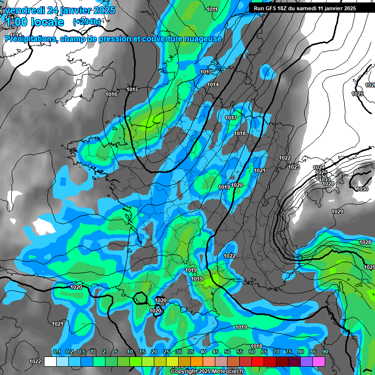 Modele GFS - Carte prvisions 