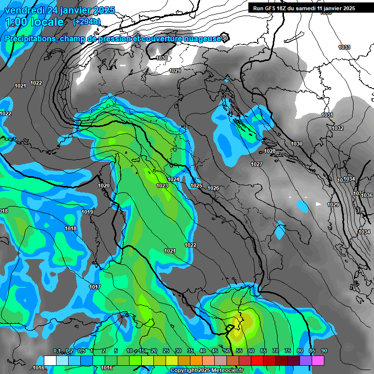 Modele GFS - Carte prvisions 