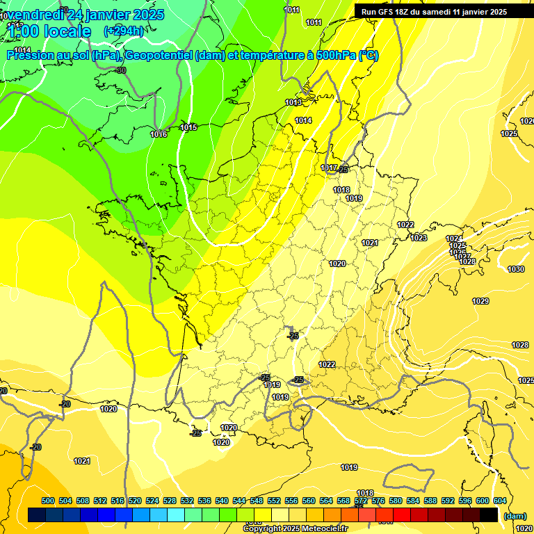 Modele GFS - Carte prvisions 