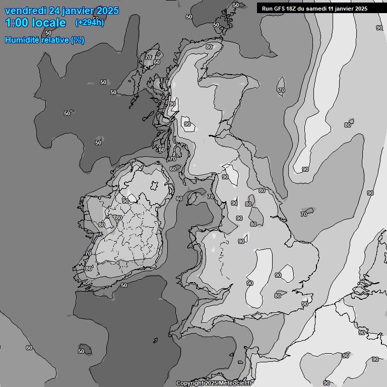 Modele GFS - Carte prvisions 