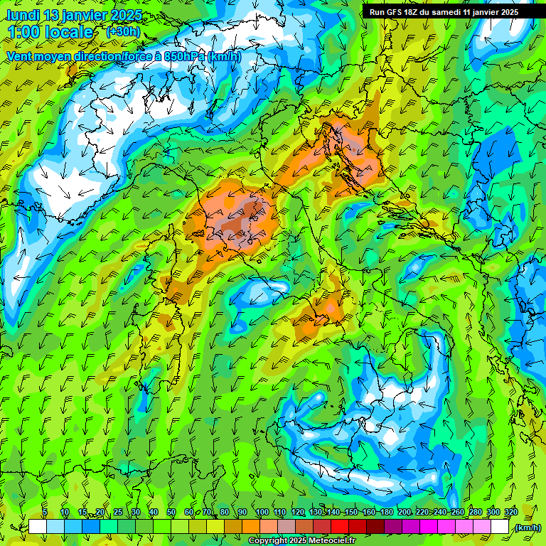 Modele GFS - Carte prvisions 