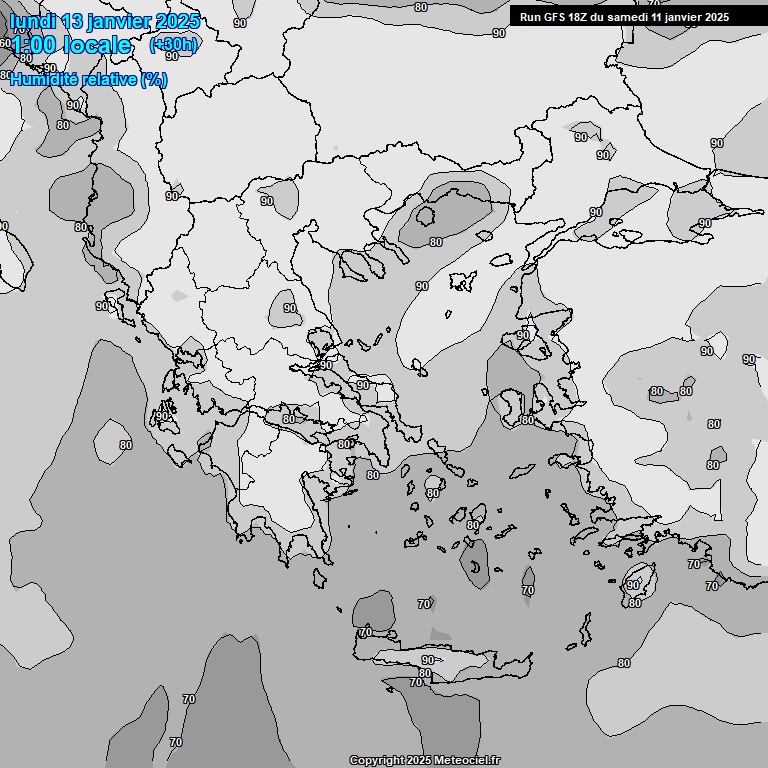 Modele GFS - Carte prvisions 