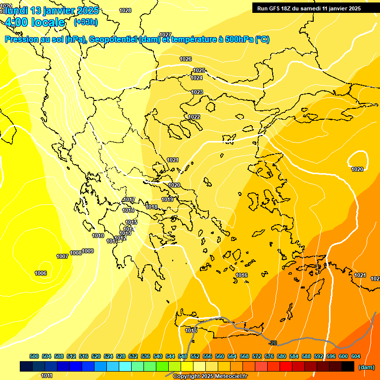 Modele GFS - Carte prvisions 