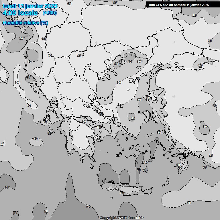 Modele GFS - Carte prvisions 