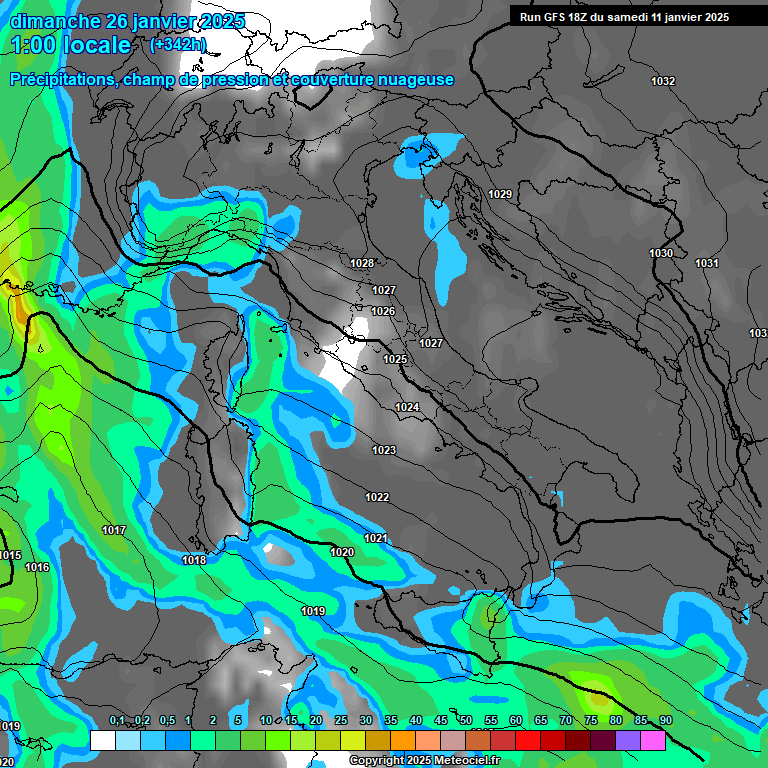 Modele GFS - Carte prvisions 