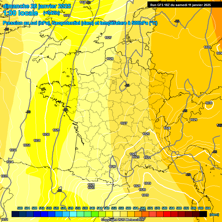 Modele GFS - Carte prvisions 