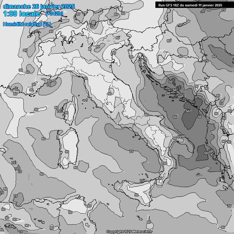 Modele GFS - Carte prvisions 