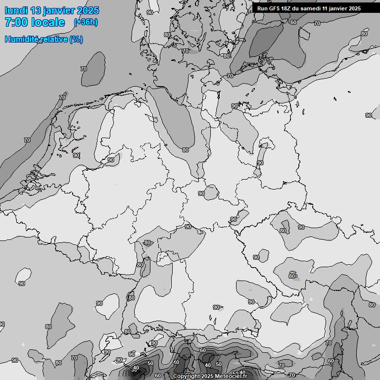 Modele GFS - Carte prvisions 