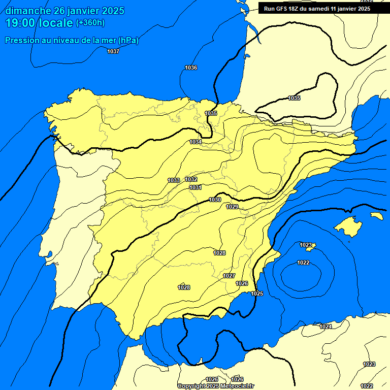 Modele GFS - Carte prvisions 