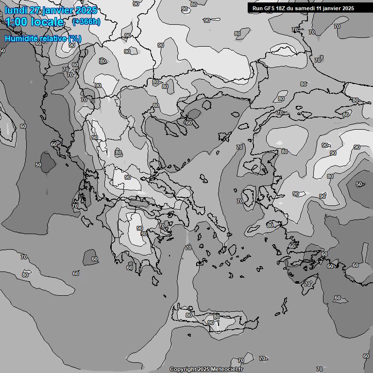 Modele GFS - Carte prvisions 