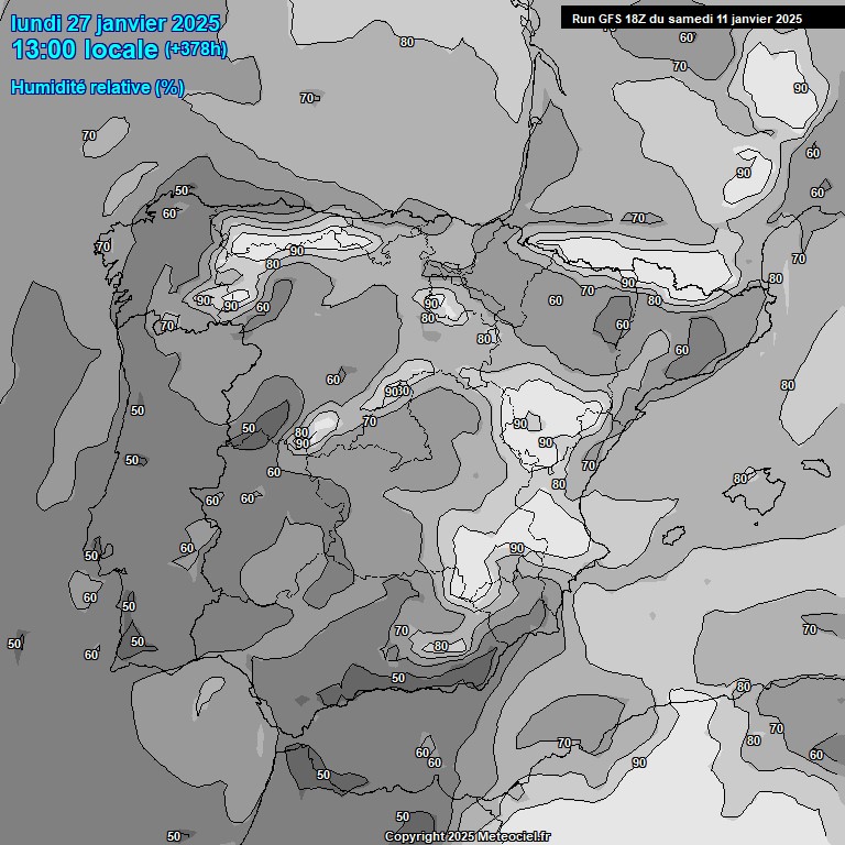 Modele GFS - Carte prvisions 