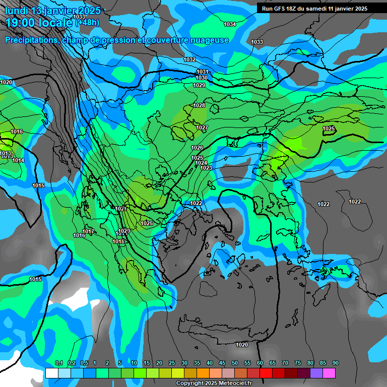 Modele GFS - Carte prvisions 