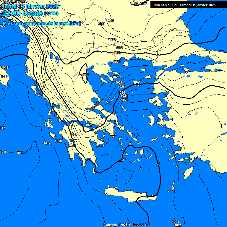 Modele GFS - Carte prvisions 