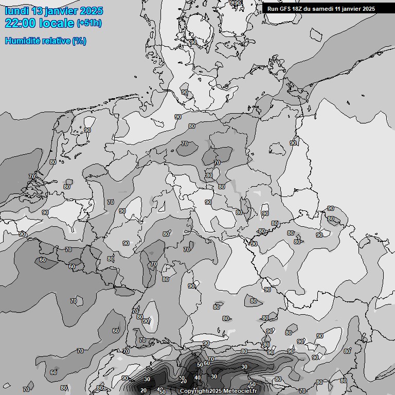 Modele GFS - Carte prvisions 