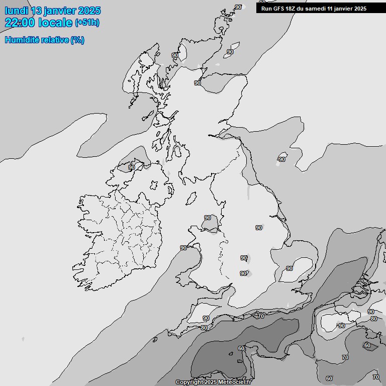 Modele GFS - Carte prvisions 