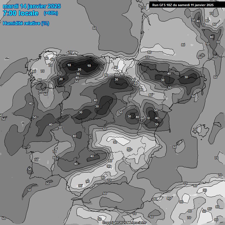 Modele GFS - Carte prvisions 