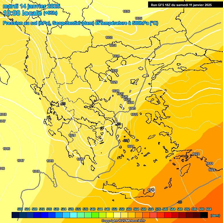 Modele GFS - Carte prvisions 