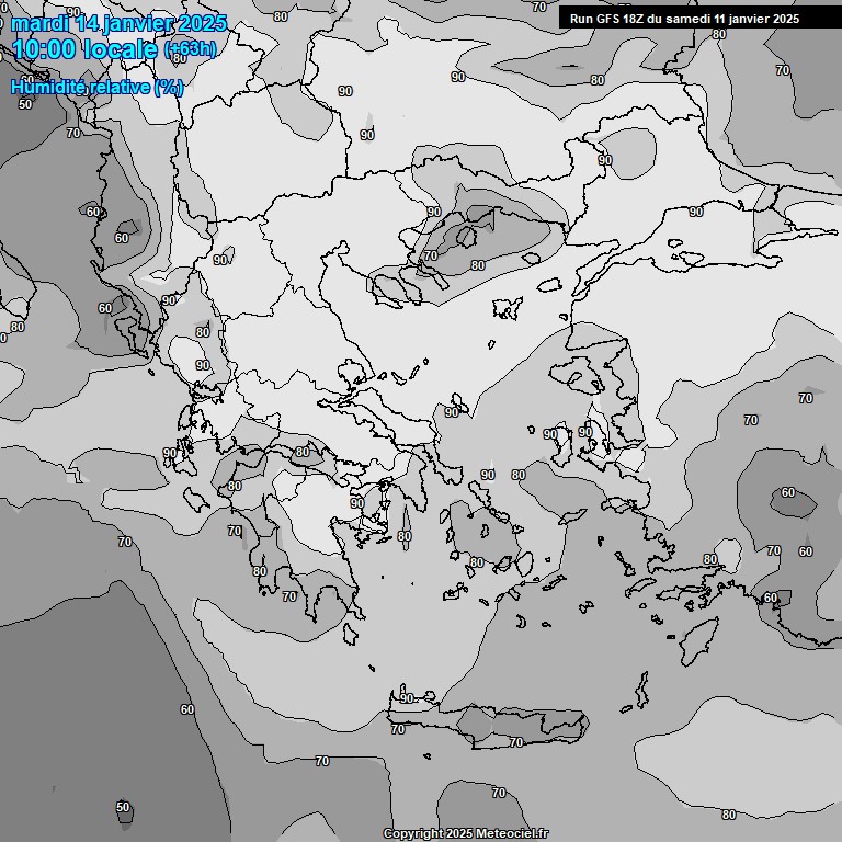 Modele GFS - Carte prvisions 