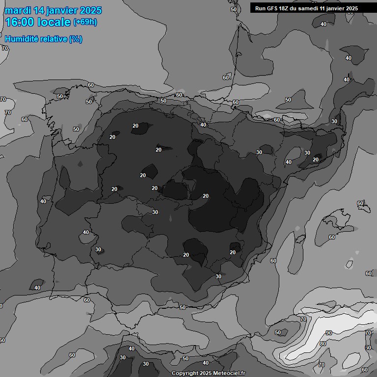 Modele GFS - Carte prvisions 