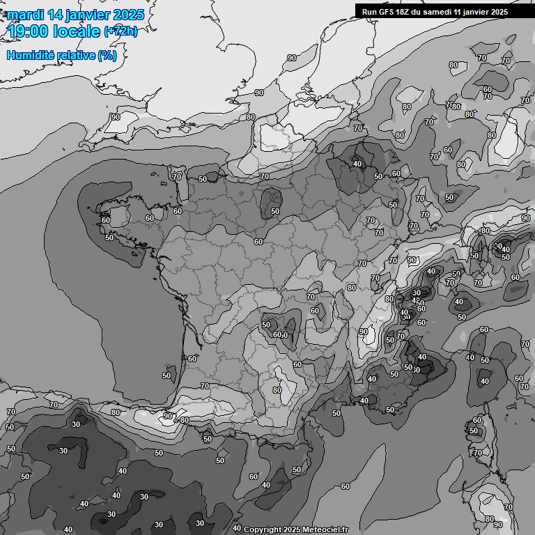 Modele GFS - Carte prvisions 