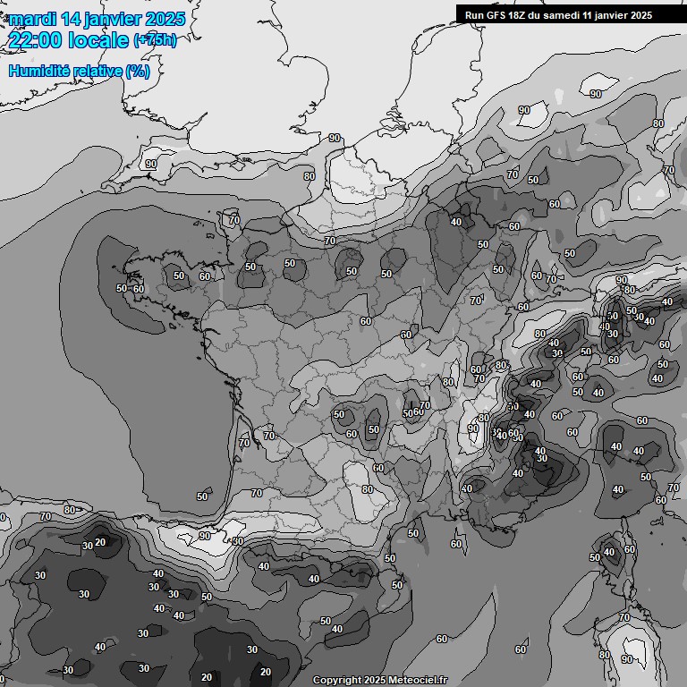 Modele GFS - Carte prvisions 