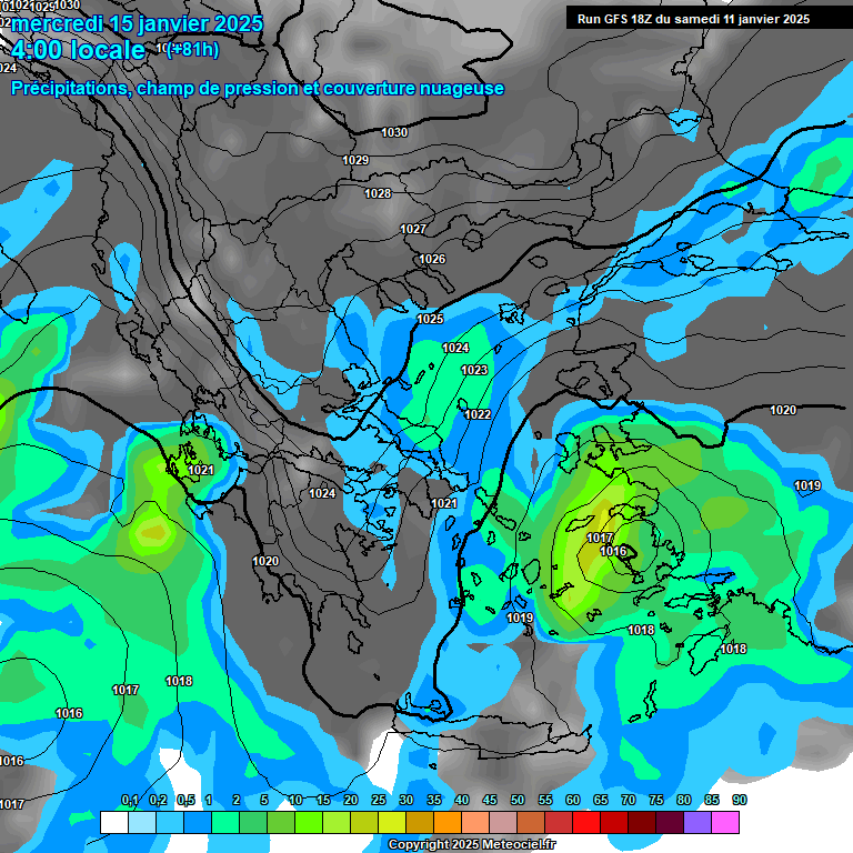 Modele GFS - Carte prvisions 