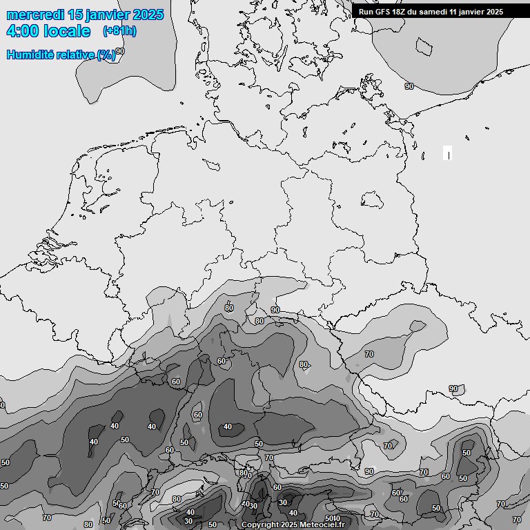 Modele GFS - Carte prvisions 