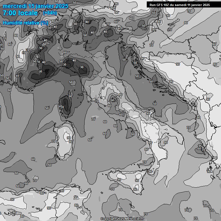 Modele GFS - Carte prvisions 