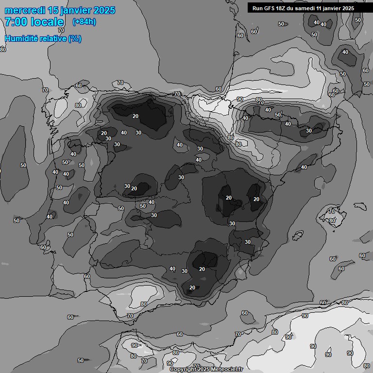 Modele GFS - Carte prvisions 