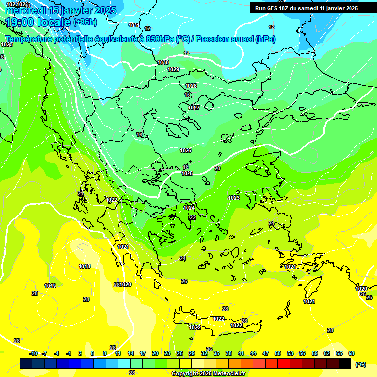 Modele GFS - Carte prvisions 