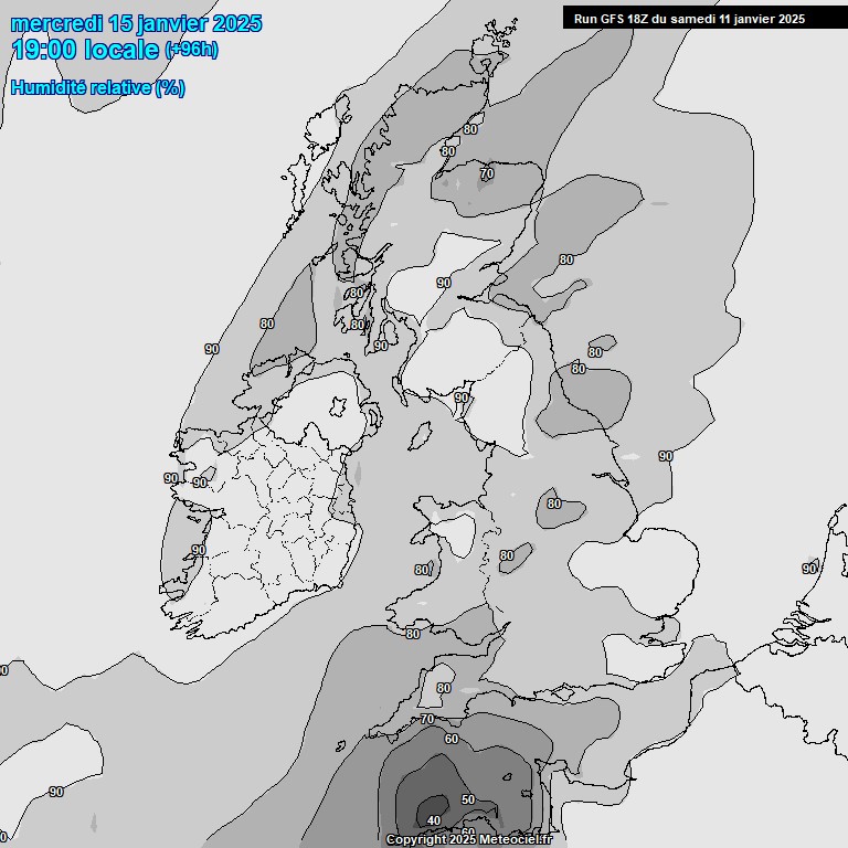 Modele GFS - Carte prvisions 