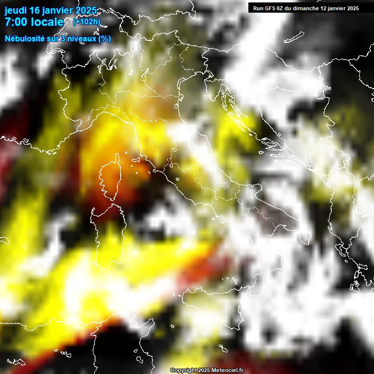 Modele GFS - Carte prvisions 