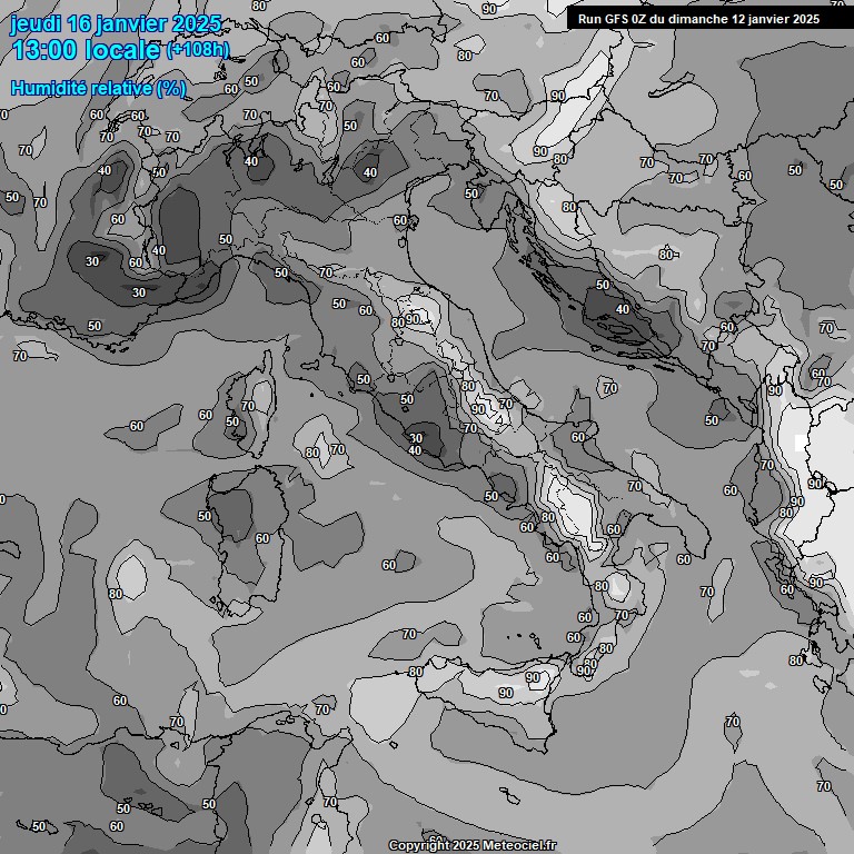 Modele GFS - Carte prvisions 