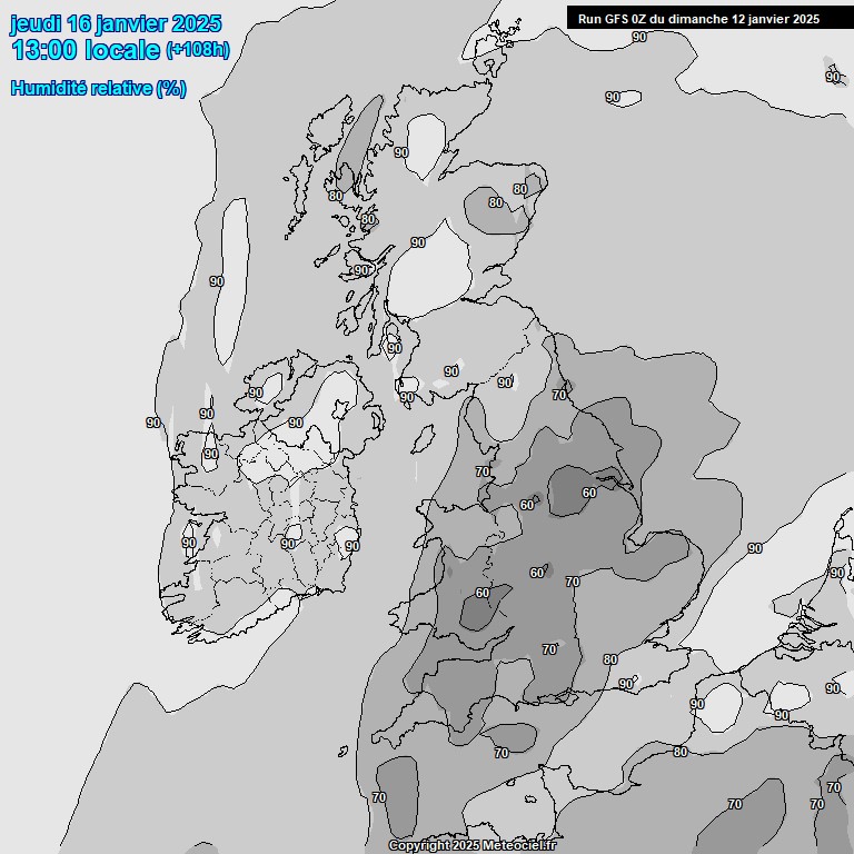 Modele GFS - Carte prvisions 