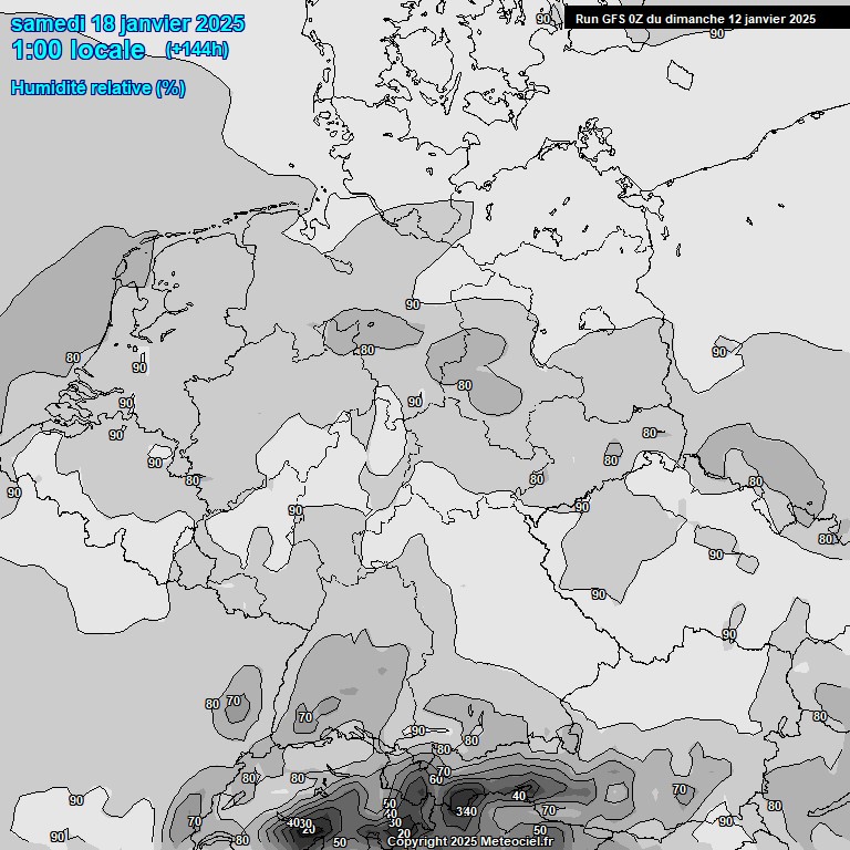 Modele GFS - Carte prvisions 