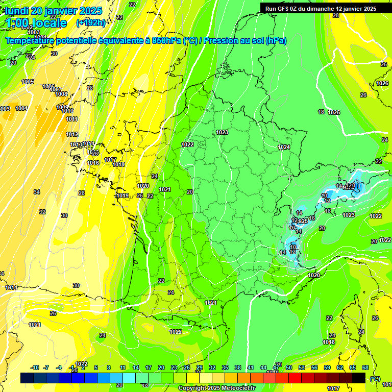 Modele GFS - Carte prvisions 