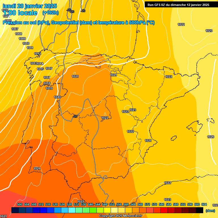 Modele GFS - Carte prvisions 