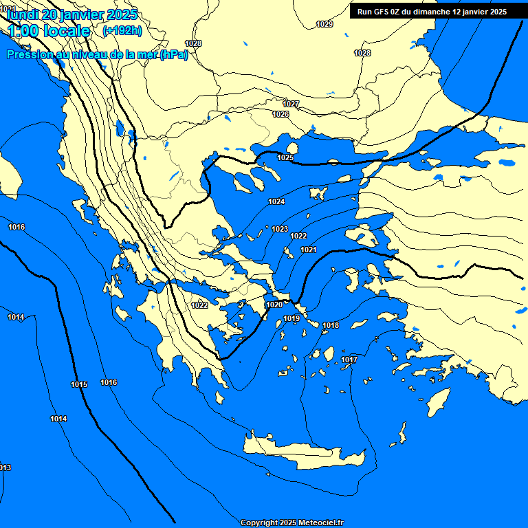 Modele GFS - Carte prvisions 