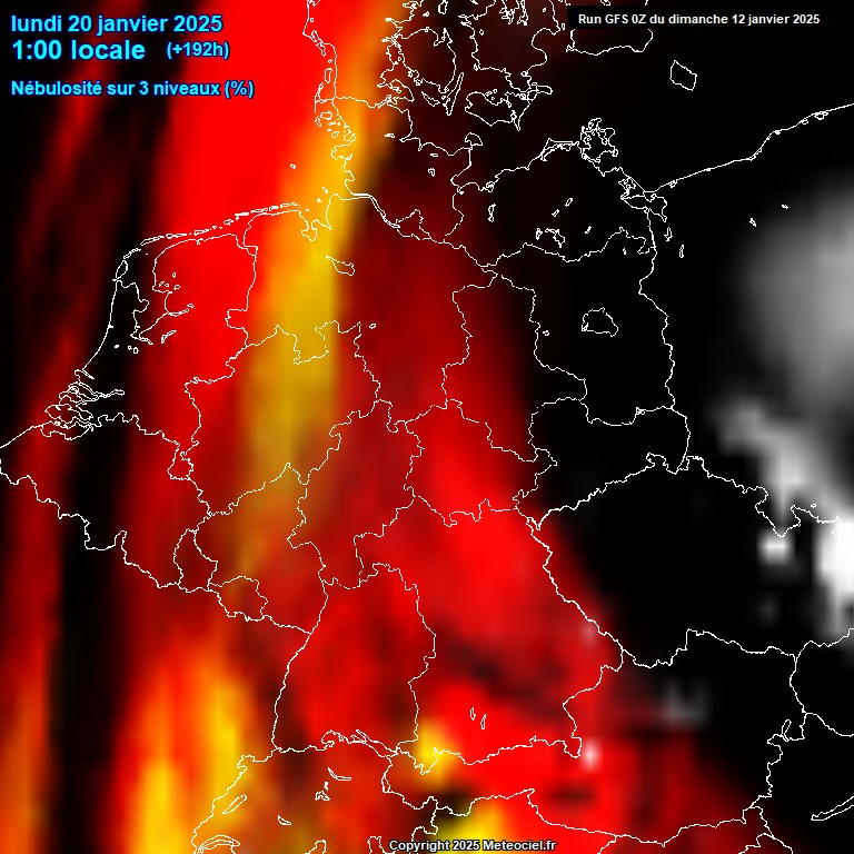 Modele GFS - Carte prvisions 