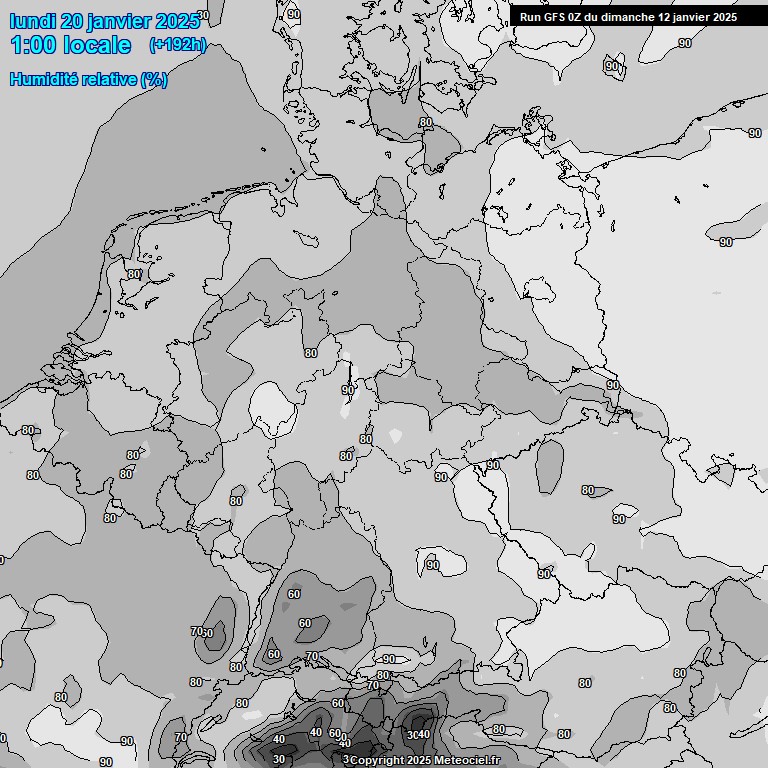 Modele GFS - Carte prvisions 