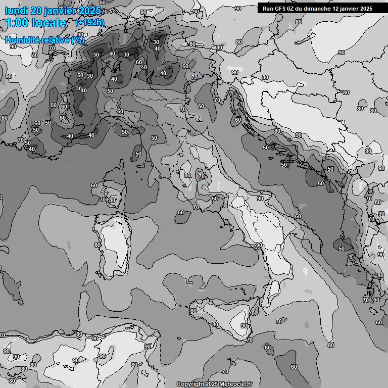 Modele GFS - Carte prvisions 