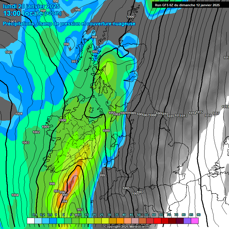 Modele GFS - Carte prvisions 