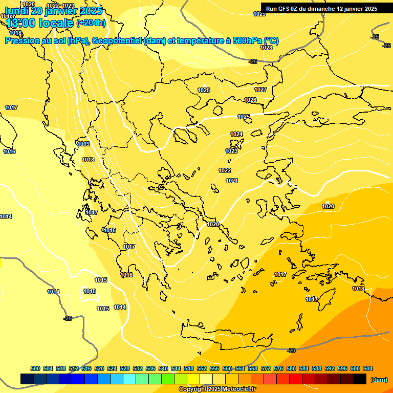 Modele GFS - Carte prvisions 