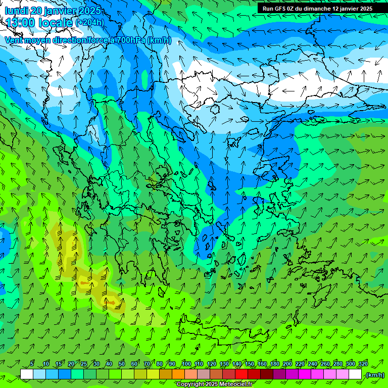 Modele GFS - Carte prvisions 