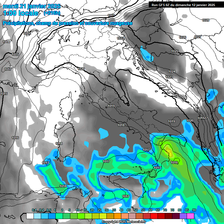 Modele GFS - Carte prvisions 