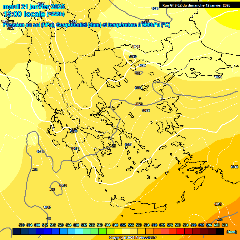 Modele GFS - Carte prvisions 