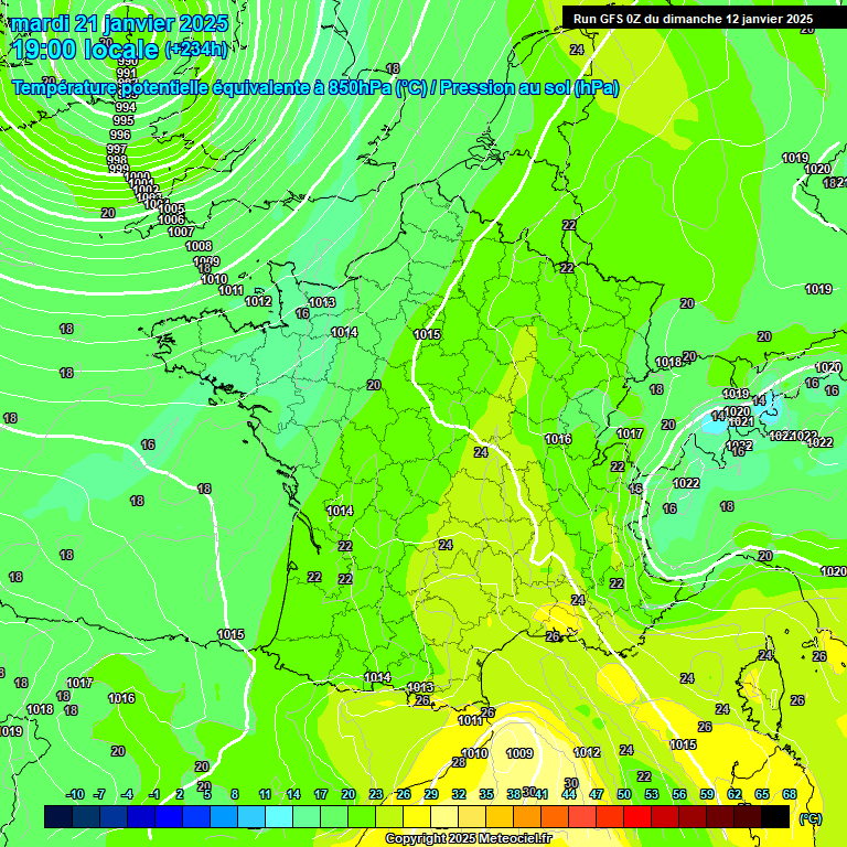 Modele GFS - Carte prvisions 